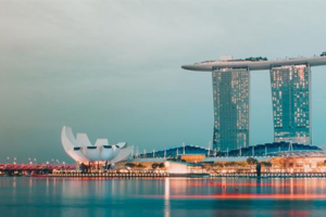 Iconic Marina Bay Sands Hotel in Singapore, a stunning architectural marvel, perfect for tours and travel enthusiasts.